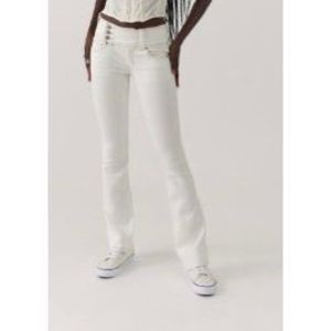 NWT UO BDG Belt Waisted Flare White Jeans.